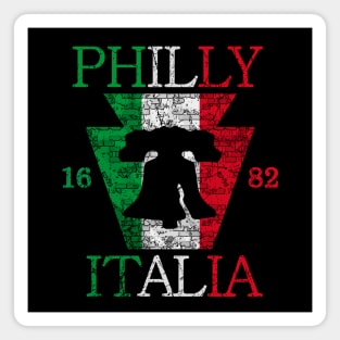 Vintage Italian Flag Liberty Bell Philly Fan Philadelphia Map Original Magnet